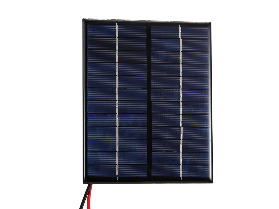 Panel solar de 2 W y 12 V con clips, célula policristalina, bricolaje, portátil, color negro