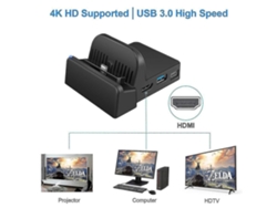 Base De Conexión Para Nintendo Switch, Estación De Acoplamiento Portátil Para Nintendo Switch Tv, Reemplazo Para La Base De Conexión Oficial De Nintendo Switch.