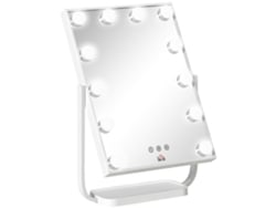 VPMKP - Espejo De Maquillaje Led Homcom, 12 Led, 32,8 X 11 X 47,4 Cm