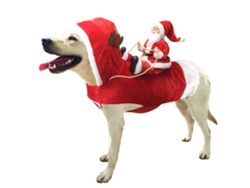 Disfraz navideño para perros, Papá Noel a caballo, talla M (47/60 cm). Digitallab