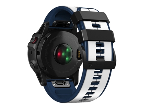 Correa de Silicona dos colores 26mm para Garmin Tactix 7 Pro/Fenix 7X/Fenix 6X Pro - blanco/azul
