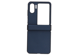 Case Protetor Para Oppo Find N2 Flip Com Textura De Fibra De Carbono Plástico Leve Para Telefone Dobrável Azul
