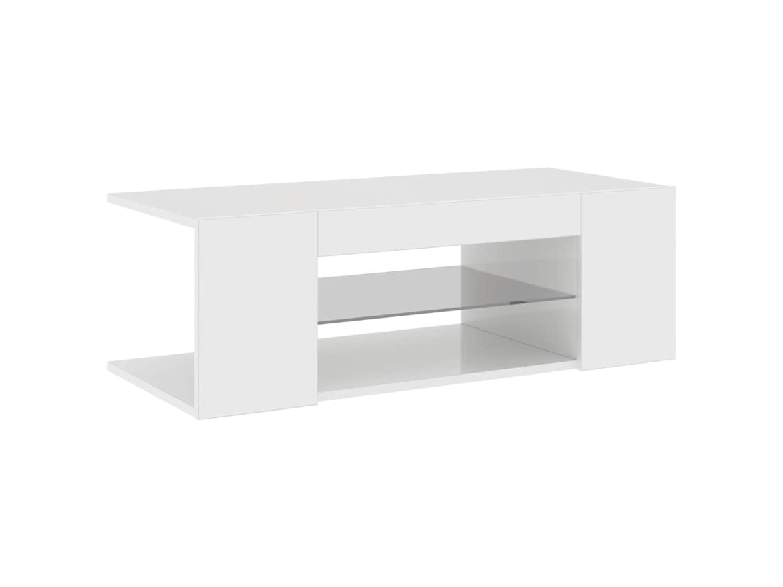 Maison Exclusive - Mueble De Tv Con Luces Led Blanco Brillante 90x39x30 Cm