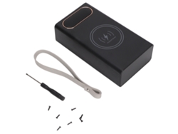 Kit De Batería Externa Diy De Carga Rápida Edición L12 Con 12 Baterías 18650, 22,5 W Con Cable Y 15 W Inalámbrica, Color Negro.