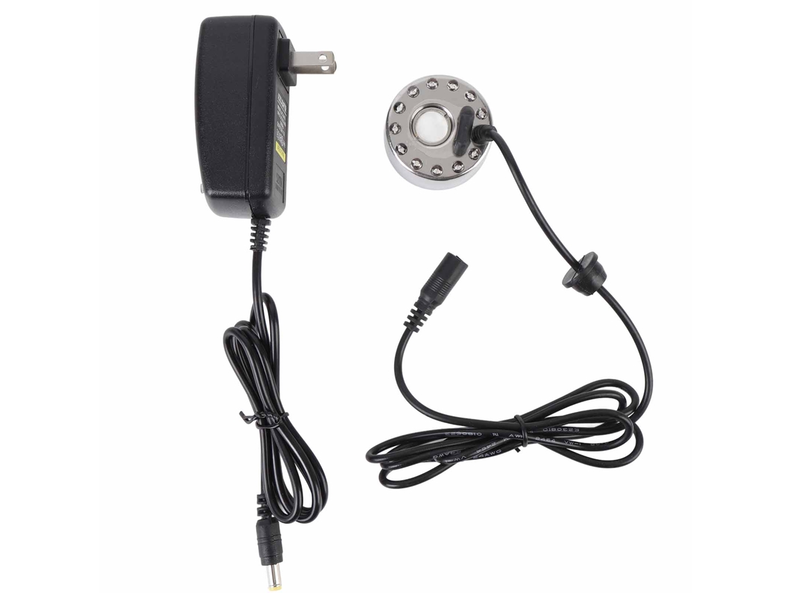 Generador De Niebla Con 12 Led Que Cambian De Color Para Fuentes, Estanques, Jarrones Y Bebederos - Enchufe Usb