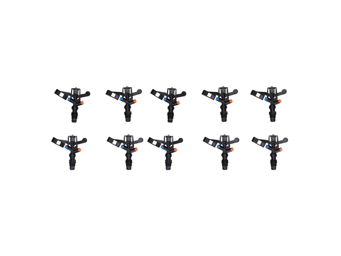 10 Aspersores Giratorios De 360° Con Rosca Macho G1/2 Para Riego De Jardines Y Césped.