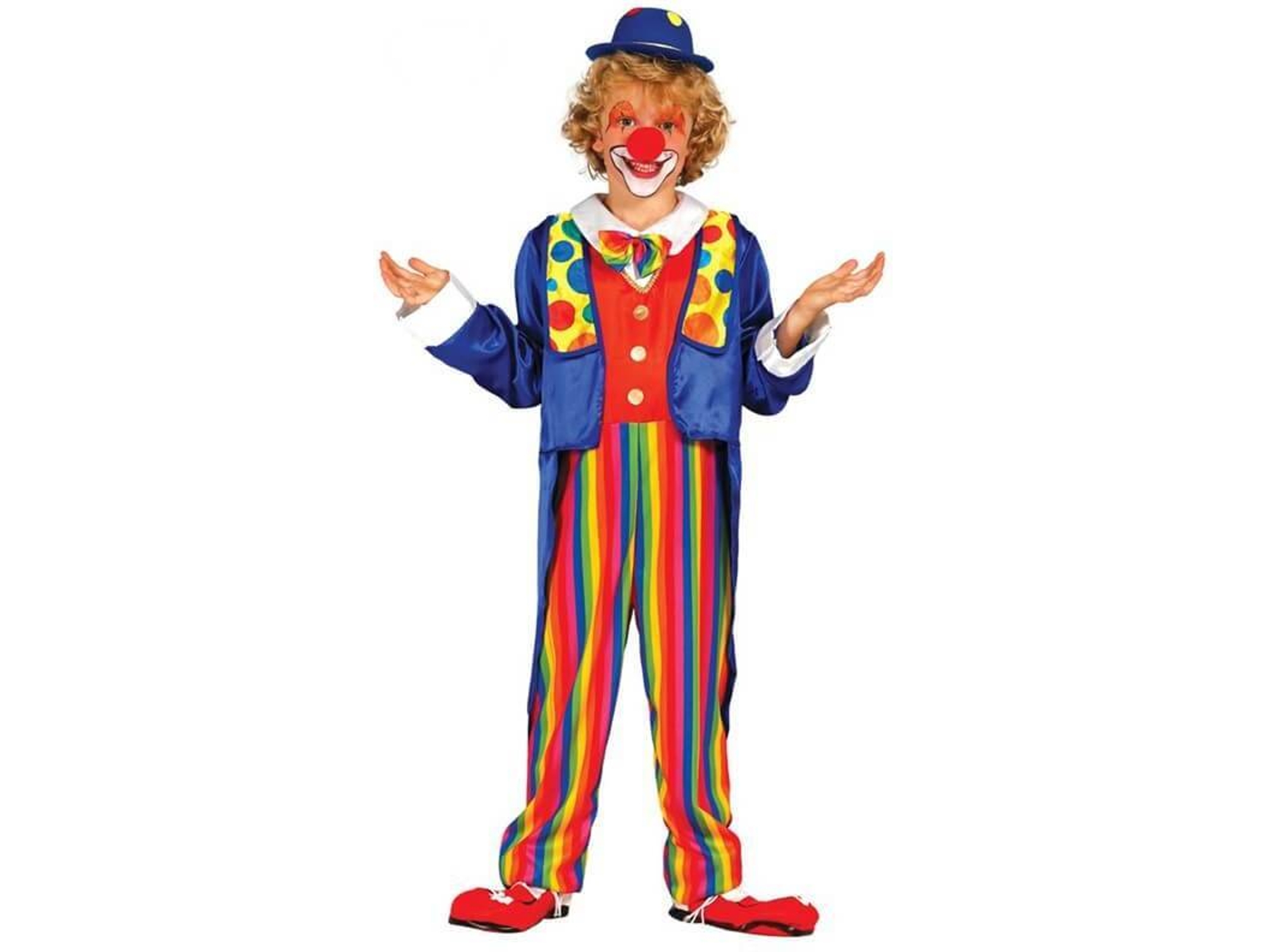 Disfraz de Niño DISFRAZZES Payaso A Rayas Multicolores (Talla: 3 a 4 años)