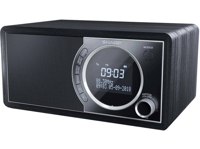 Radio Despertador SHARP DR-450 (Negro - Digital - Función Snoozer - Actual)