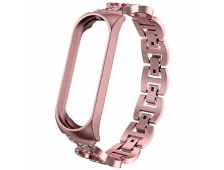 Correa de metal Diamante brillante con diseño en forma de 8 para Xiaomi Mi Band 6/5 - rosa