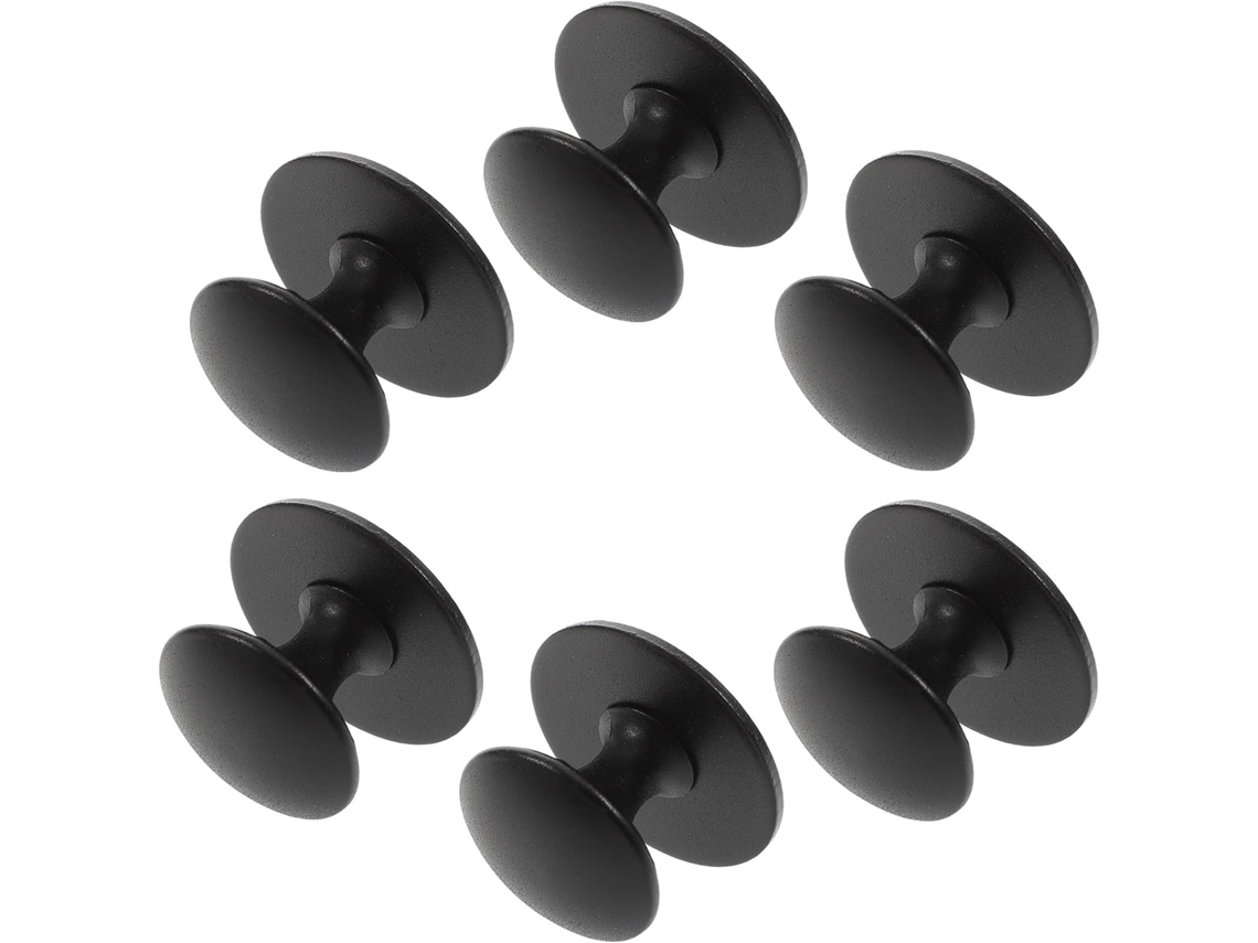 6 Tiradores Redondos Autoadhesivos De Acero Inoxidable En Color Negro Para Cajones Y