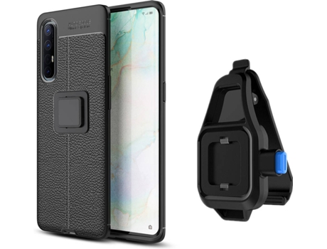 Funda Oppo Find X2 Neo Rugged Leather con Soporte de Cintura Negro