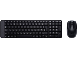 Teclado + Ratón LOGITECH MK220 (Inalámbrico - Negro)