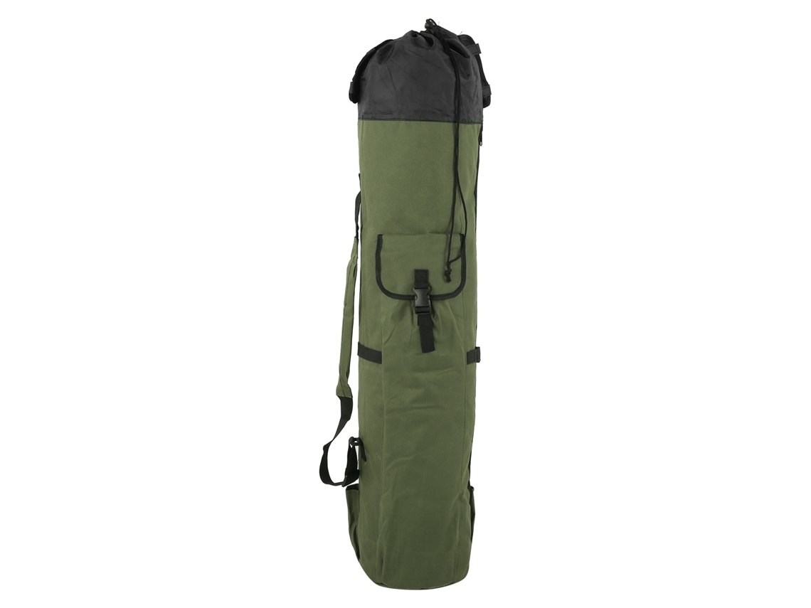 Bolsa Cilíndrica Para Aparejos De Pesca Con 5 Orificios Para Cañas, Impermeable, Color Verde Militar.