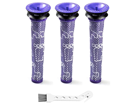 Reemplazo de filtro de vacío para Dyson V8, V7, reemplaza la pieza 965661-01, 967478-01, 3 prefiltros con 1 cepillo de limpieza