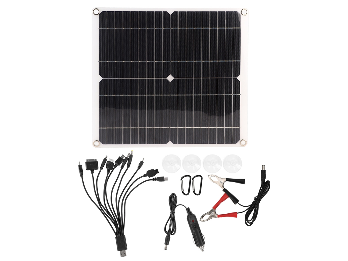 Cargador De Batería Portátil Con Panel Solar De 20 W Y 18 V Con Doble Salida Usb Para Uso En Exteriores Con Teléfonos Móviles.