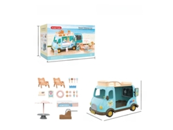 Autobús escolar con animales del bosque para excursiones, bricolaje, muebles de simulación, juguete para niñas. Mdug