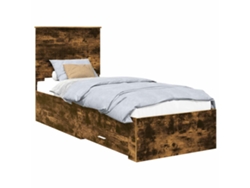Maison Exclusive - Estructura De Cama Con Cajón Roble Ahumado Y Plata 70 X 190 Cm