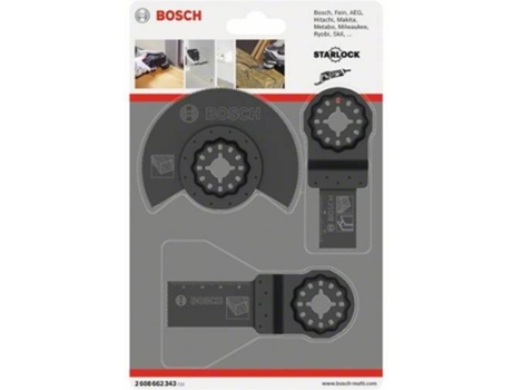 Conjunto Básico para Madera BOSCH 3 Piezas (Lámina de Sierra de Segmentos Hcs Madera - Lámina de Sierra de Imersão Madera - Lámina de Sierra de Ime...