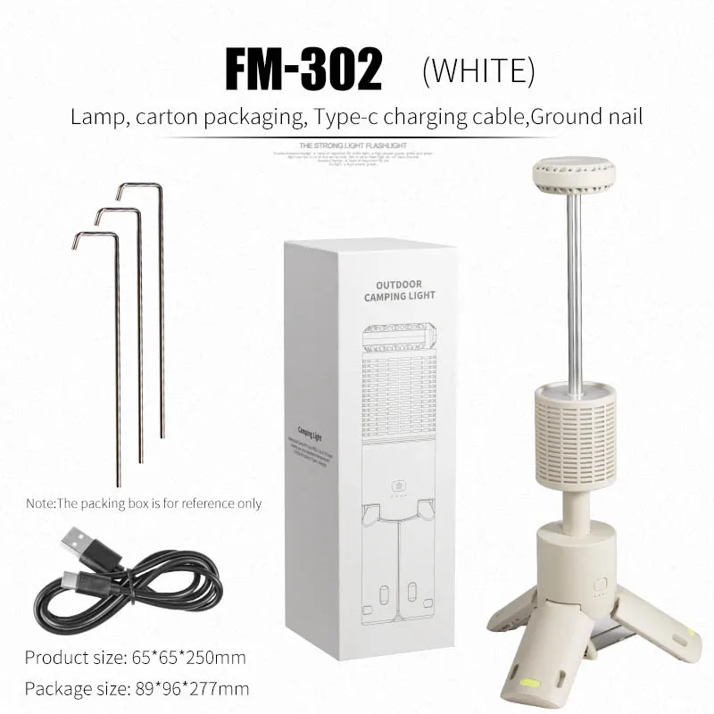 Linterna de camping retráctil (blanca) - Recargable - Magnética - Luz de emergencia para reparaciones de automóviles - Linterna LED