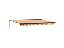 Maison Exclusive - Toldo Retráctil Aluminio Y Tela Amarillo Y Blanco 5x3 M