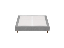 Somier Tapizado BUDWING Levi Gris c/ Patas de Madera (140x190 cm)