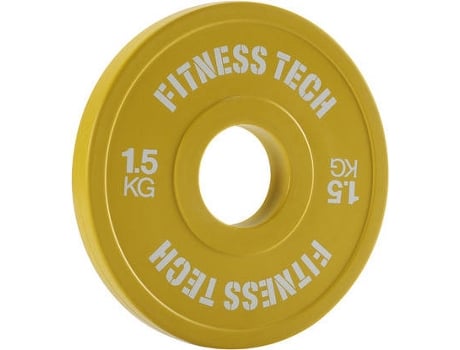 Disco de Musculación FITNESS TECH Plate Fraccionário Amarillo (1,5 kg)