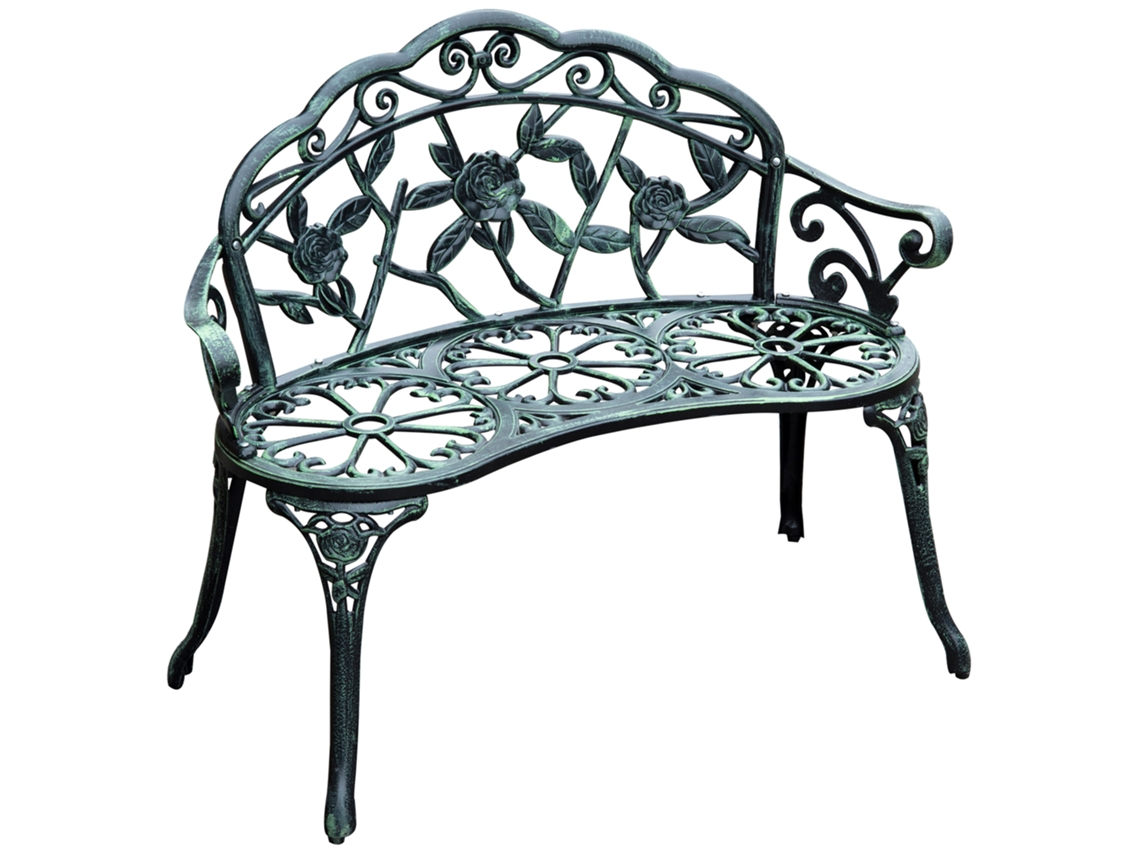 Banco De Jardín/parque, 2 Plazas, Metal, 100x54x78cm