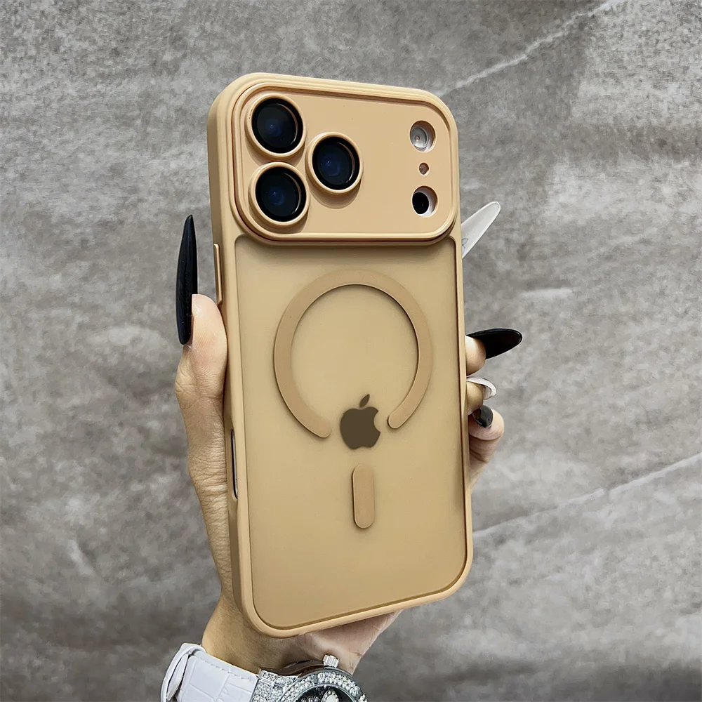 (iphone 11, Dorado) Funda Transparente De Carga Inalámbrica Para Iphone, Compatible Con Magsafe.