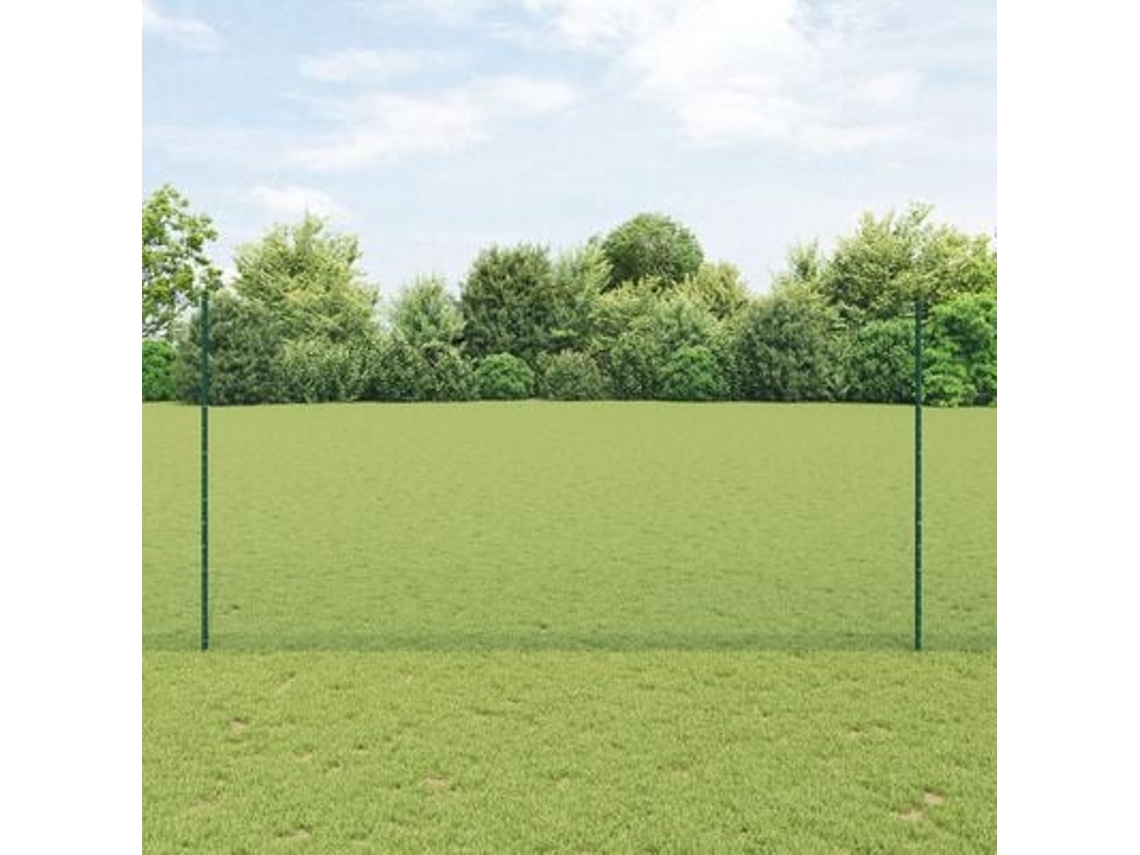 Postes para cercas (11 unidades, canal en U, verde, 160 cm, acero), cerca hexagonal verde, 16 x 50 m, acero, WSD159908, Lovely Home