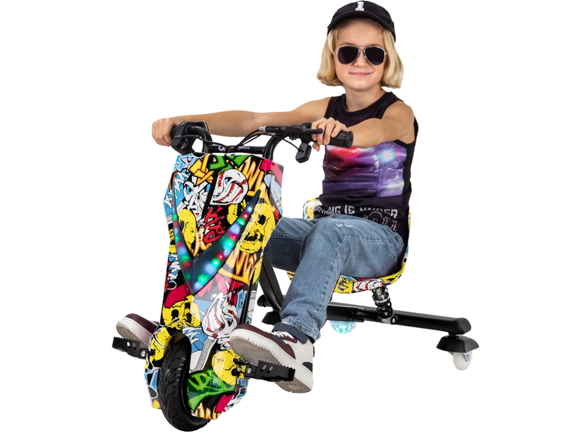 Triciclo Eléctrico De Drift Para Niños, Patinete De Drift, Hasta 15 Km/h, Velocidad Regulable, Bocina, Ruedas De Drift Led De 360°