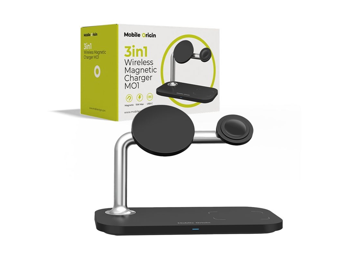Cargador Inalámbrico Magnético 3 En 1 Mobile Origin Mo1 Para Iphone 14 Con Magsafe