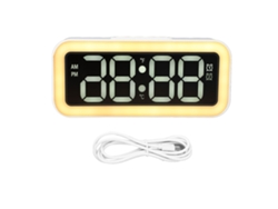 Reloj Despertador Digital Led Con Pantalla Grande, Fecha, Temperatura Y Luz Nocturna - Blanco