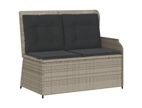 Sillón reclinable de jardín VIDAXL con cojines ratán sintético gris