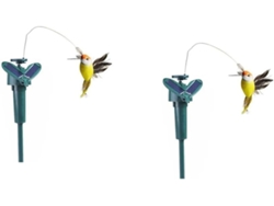 Juego de 2 pájaros voladores solares automáticos para decoración de jardín SFUSHOS