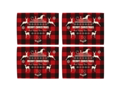 Sousplat rojo navideño, resistente al calor, lavable para decoración de mesa NEVEANCE
