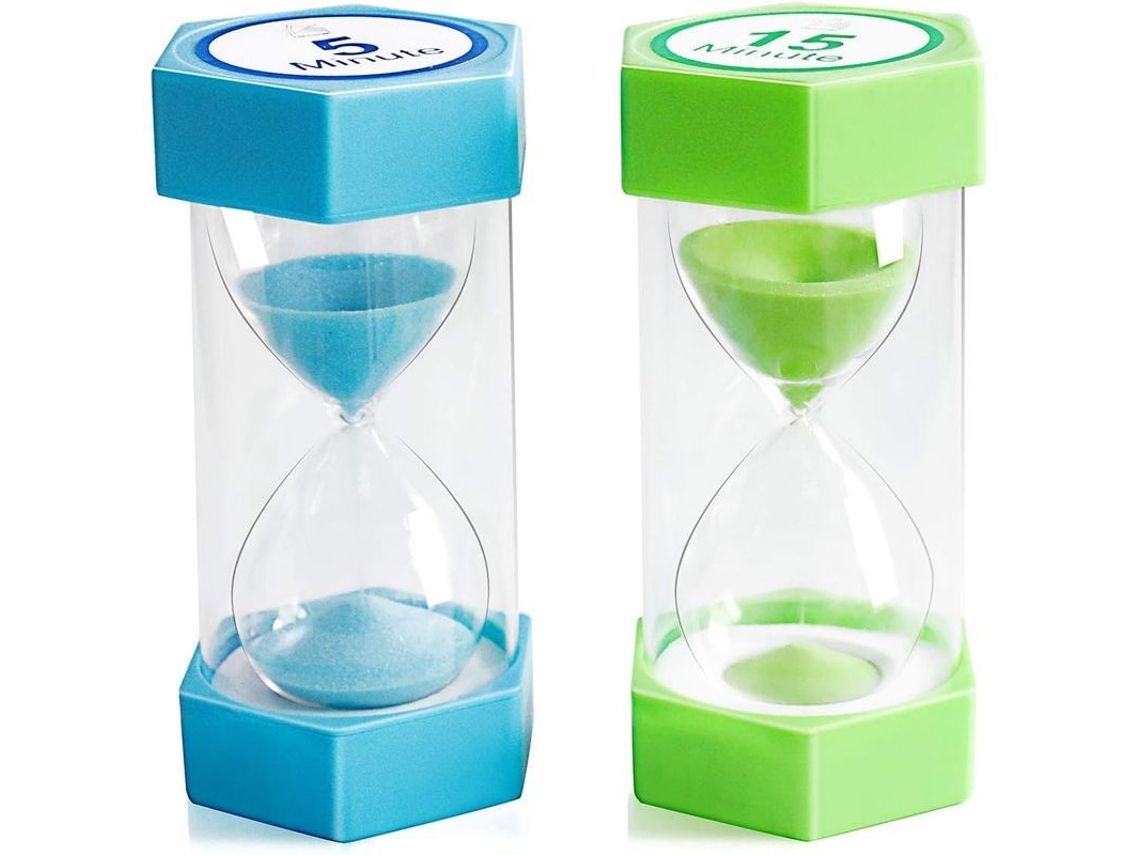 2026-temporizador De Arena 5 Y 15 Minutos Para Niños Juegos Clase Hogar Oficina Cocina Pack De 2