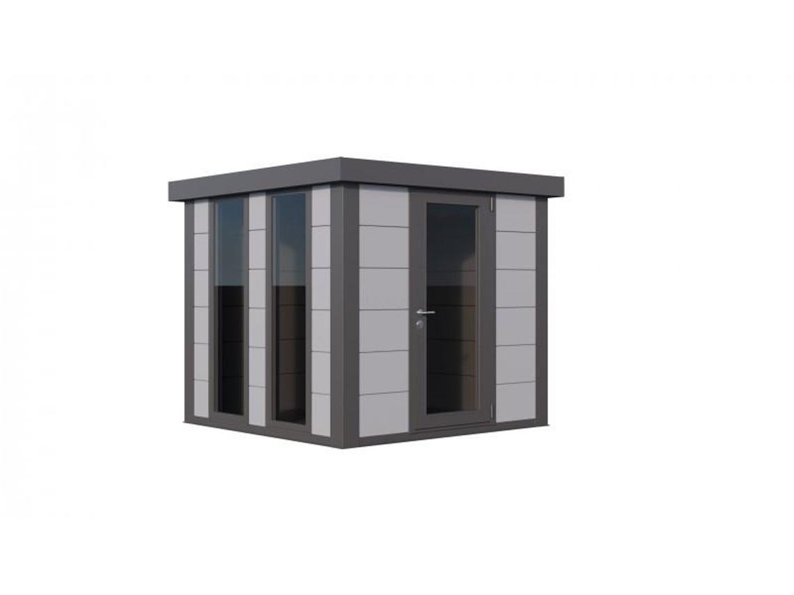 Caseta de Jardin metálica NH4 Iluminado | Gris Claro | 238 x 238 - NOVO HABITAT