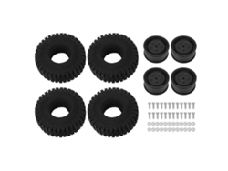 Ymsl Conjunto De Cubos De Rueda Para Coche Rc Resistente A Presión Estilo Plástico Con Neumáticos Negro Para Coche Crawler Rc Hxl