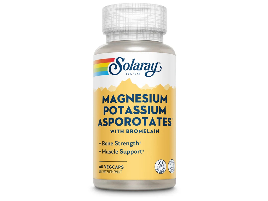 Magnesio, Potasio 60 Cápsulas Vegetales Solaray