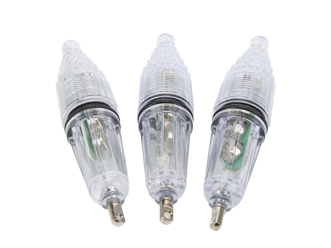 Danu26 3pcs Luz LED subacuática para pesca Cebo Luminoso Luz de cambio de color intermitente Lámpara de pesca