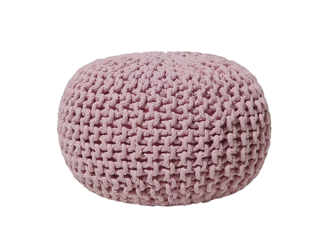 Otomana decorativa BELIANI Conrad de Algodón Rosa 40x40x25