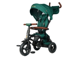 QPLAY Carro de Paseo para Bebé New Rito Star Deluxe Triciclo Verde Plegable con Ruedas de Goma y Asiento Reclinable