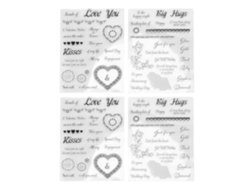 4 sellos transparentes reutilizables de estilo romántico para scrapbooking y tarjetas DIY