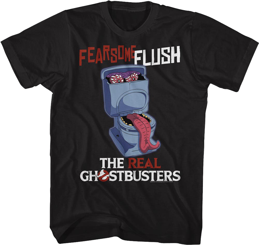 Camisetas Unisex DEEPSTONE Fearsome Flush Real Ghostbusters Negro (XXL)