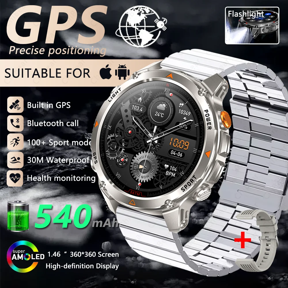 Reloj inteligente con GPS, brújula y más de 100 modos deportivos. MDUG (yingang)