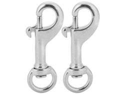 2 Ganchos Giratorios Con Ojo De Seguridad De Acero Inoxidable 316 De 68 Mm Para Buceo.