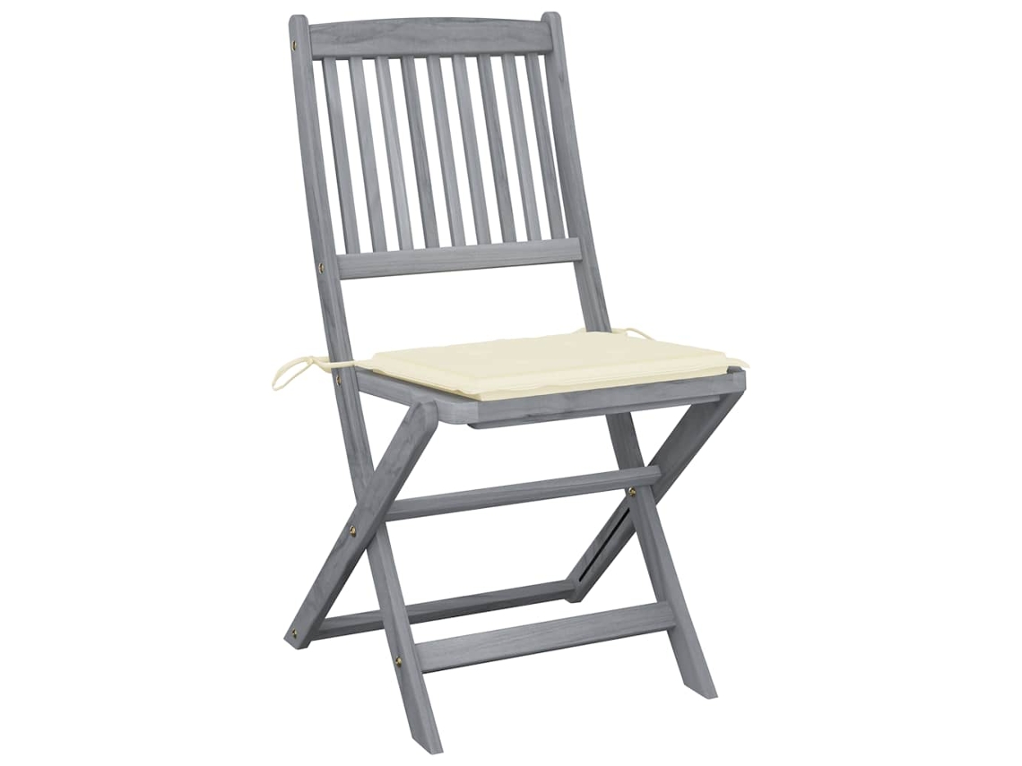 Maison Exclusive - Sillas De Jardín Plegables 4 Uds Cojines Madera Maciza Acacia