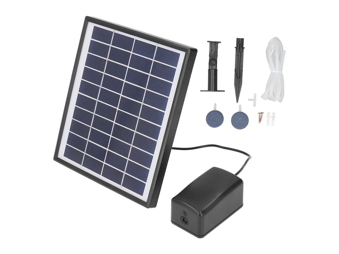 Bomba de agua solar Velora 2026 para depósitos de agua, 10V 6W, con panel solar ajustable y difusor de burbujas.