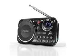 Radio FM Bluetooth 5.0, altavoz portátil, mini radio Mdug (negro)
