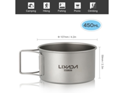 Vaso Lixada De Titanio Con Asas Plegables, Recipiente Para Acampar, Hacer Senderismo, Excursionismo Y Uso Al Aire Libre.